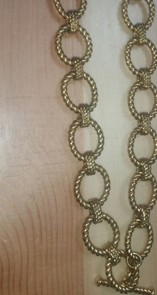 Ralph Lauren Textured Gold Plated Rolo Chain - Picture 8 of 8